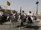 Nkteí bojovníci projídli Bagdádem i na koních (21. ervna 2014).