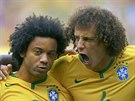Trojice brazilských manekýn - Luiz Gustavo, Marcelo a David Luiz.