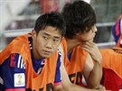 NÁHRADNÍK. Japonec indi Kagawa z Manchesteru United chybl v základní sestav...