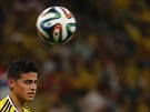 Kolumbijský ofenzivní záloník James Rodríguez v osmifinále mistrovství svta