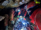 Speleologie, jesky�á�i, zran�ní, záchrana, úraz, cvi�ení.