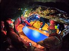 Speleologie, jesky�á�i, zran�ní, záchrana, úraz, cvi�ení.