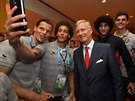 Belgický král Philippe si udlal selfie s fotbalisty národního týmu (Rio de...
