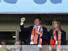 Nizozemský král Willém-Alexander a královna Máxima sledovali zápas Nizozemsko -...