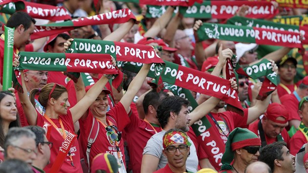 Portugalt fanouci bhem zpasu s Ghanou