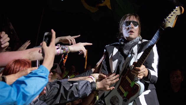 Win Butler z Arcade Fire na letonm Glastonbury (27. ervna 2014)