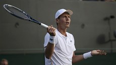 Tomá Berdych se v utkání s Marinem iliem asto divil a promlouval sám se...