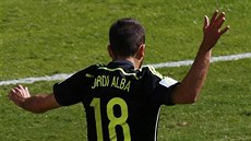 Španělský levý obránce Jordi Alba během utkání mistrovství světa proti...