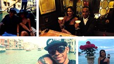 Kolá fotek z romantické dovolené v Benátkách vystavil Lewis Hamilton na...