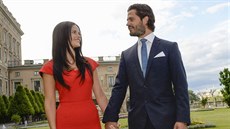 Sofia Hellqvistová a védský princ Carl Philip po oznámení zásnub (Stockholm,...