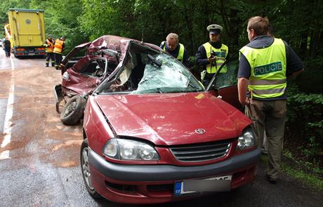 Pi dopravní nehod mezi obcemi Mytves a Sukorady na Jiínsku zemela idika...