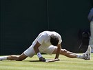 GYMNASTA. Bulharský tenista Grigor Dimitrov v semifinále Wimbledonu musel...