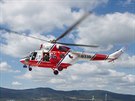 Vojensk zchransk vrtulnk Sokol otestoval nov heliport v arelu libereck...
