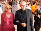 Eva Zaoralová a Marek Eben na zahájení filmového festivalu v Karlových Varech...
