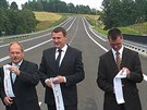 Slavnostní otevření silnice z Bílého Kostela do Hrádku nad Nisou na Liberecku.