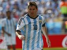 Argentinský útoník Lionel Messi vede mí v osmifinále mistrovství svta.