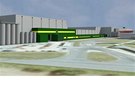 Vizualizace nové továrny na suenky v Opav.
