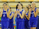 Slovenské basketbalistky do 17 let slaví výhru nad Mexikem.