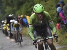 Lars Boom (v zeleném) míí za prvenstvím v páté etap Tour de France.