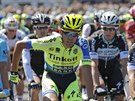 Alberto Contador ped startem 1. etapy Tour de France