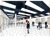 Architektonický návrh řešení interiéru severního vestibulu stanice Národní...