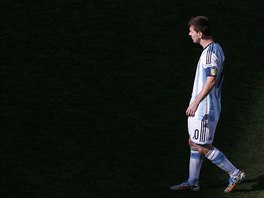 Argentinsk kapitn Lionel Messi bhem osmifinle mistrovstv svta