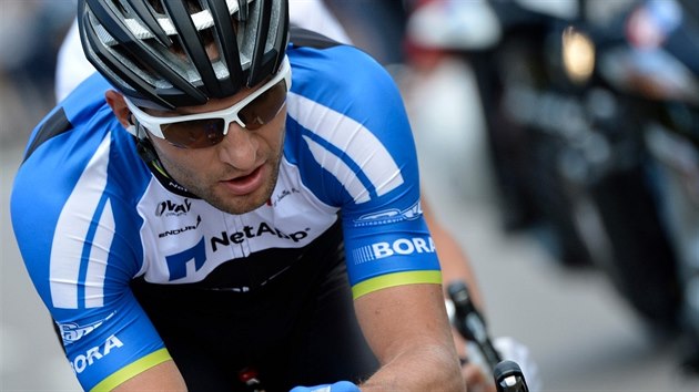 eský cyklista Jan Bárta bhem dlouhého úniku bhem tetí etapy Tour de France.