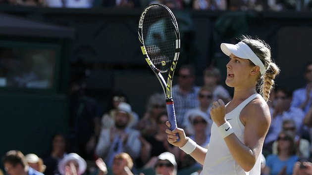 VTZKA. Eugenie Bouchardov se stala po Pete Kvitov druhou finalistkou Wimbledonu 2014.