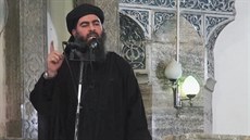 Vůdce Islámského státu Abú Bakr Bagdádí promluvil v mešitě v severoiráckém...