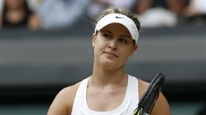 KYSELÝ VÝRAZ. Kanadská tenistka Eugenie Bouchardová nezaala finále Wimbledonu...