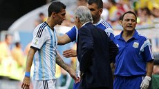 Argentinský záložník Angel di María střídá, čtvrtfinále MS proti Belgii pro něj...