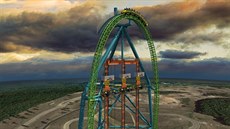 V volného pádu Drop of Doom v zábavním parku Six Flags Great Adventure v...