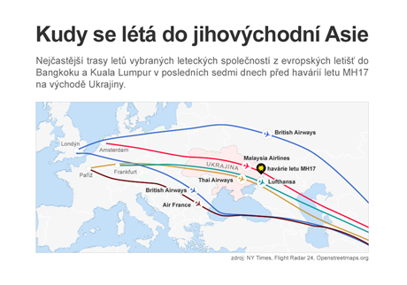 MAPA: Kudy se lt do jihovchodn Asie