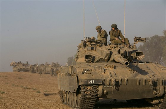 Izraeltí vojáci v Pásmu Gazy (10. ervence 2014)