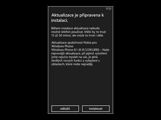 Aktualizace Windows Phone 8.1 pro Nokia Lumia 625