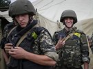 Písluníci ukrajinské Národní gardy nedaleko Doncku (15. ervence 2014)