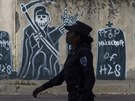 Ilopango, Salvador. Graffiti ve tvrti ovládané gangem Mara Salvatrucha (14....