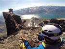 Odmna na vrcholu Ketil: výhled na fjord