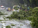 Tajfun Rammasun na Filipínách komplikoval dopravu (16. ervence 2014).