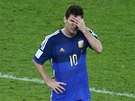 ZLATO UNIKLO. Lionel Messi po prohraném finále mistrovství svta. 