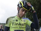 BLÍÍ SE KONEC. Alberto Contador po pádu v desáté etap Tour de France,