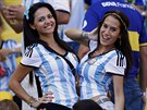 Argentinské fanynky bhem finále fotbalového mistrovství svta.