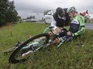 Stef Clement v péi doktora po pádu v sedmé etap Tour de France