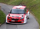 Jan Kopecký a Pavel Dresler bhem rychlostní zkouky na Rally Bohemia