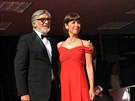 Jií Bartoka a jeho manelka Andrea na MFF KV (Karlovy Vary, 12. ervence 2014)