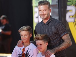 David Beckham a jeho synové Romeo a Cruz (Los Angeles, 17. ervence 2014)