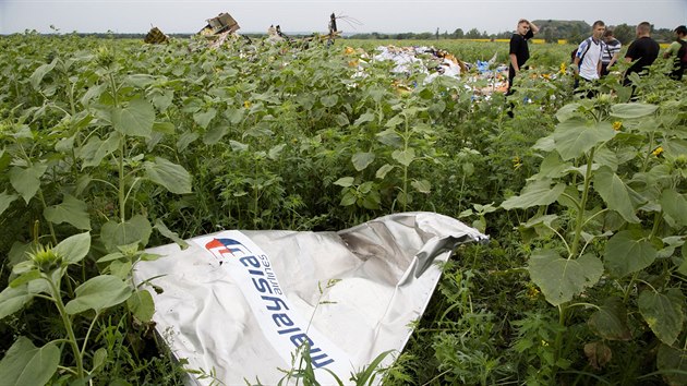 Trosky malajsijskho letounu u ukrajinsk vesnice Rozsypne (18. ervence 2014)