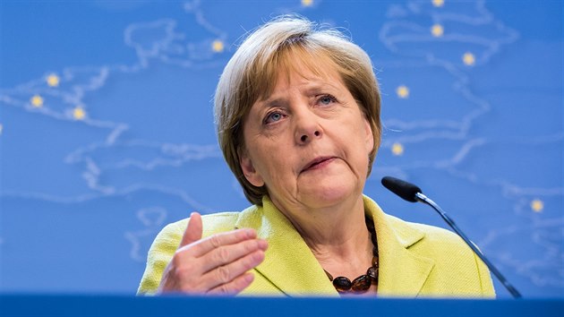 Nmeck kanclka Angela Merkelov na stedenm summitu EU