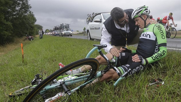 Stef Clement v pi doktora po pdu v sedm etap Tour de France