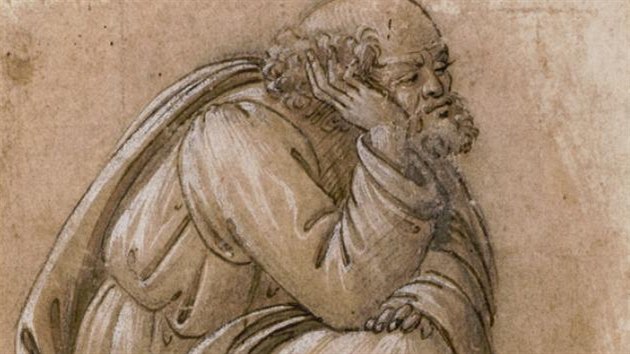 Sandro Botticelli, Studie svatého Josefa s hlavou opřenou o pravou ruku